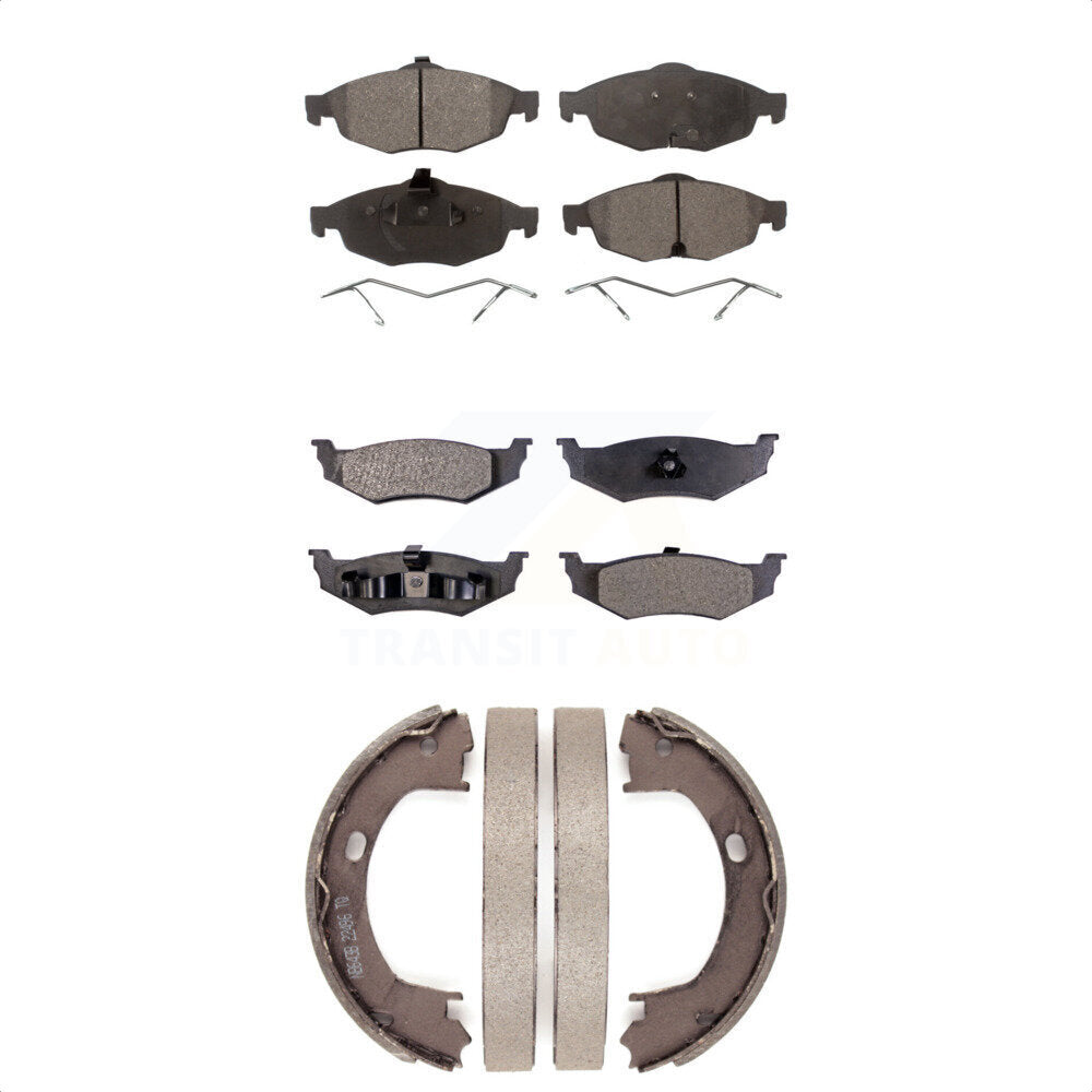 Ceramic Brake Pads And Parking Shoes Front Rear Kit For Chrysler Sebring Dodge