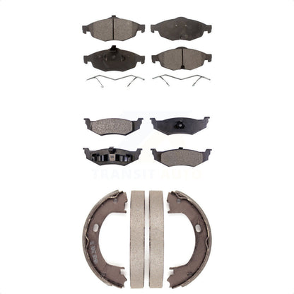 Ceramic Brake Pads And Parking Shoes Front Rear Kit For Chrysler Sebring Dodge