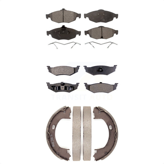 Ceramic Brake Pads And Parking Shoes Front Rear Kit For Chrysler Sebring Dodge
