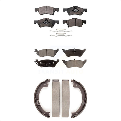 Ceramic Brake Pads Parking Shoes Front Rear Kit For Dodge Grand Caravan Chrysler