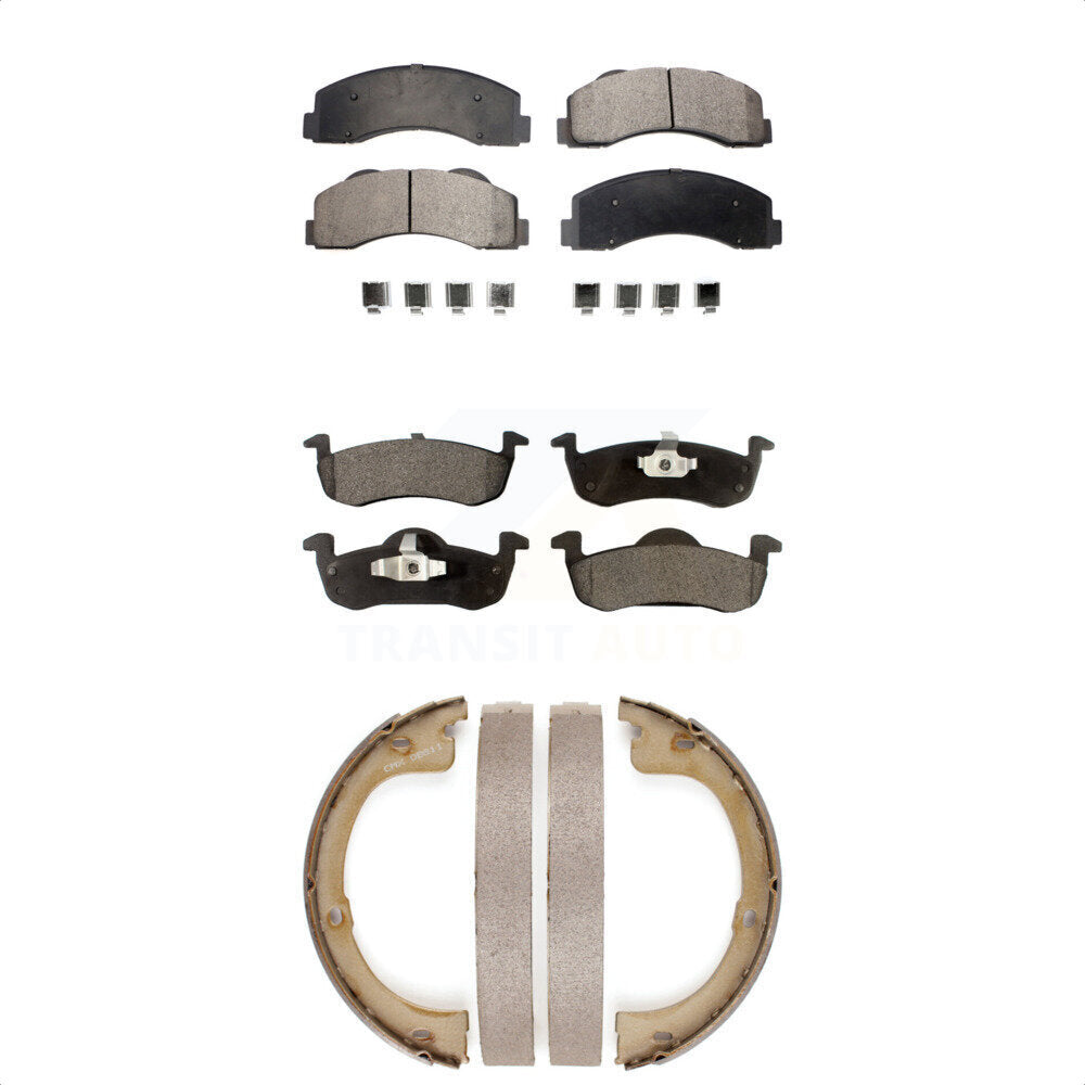 Ceramic Brake Pads And Parking Shoes Front Rear Kit For Ford Expedition Lincoln