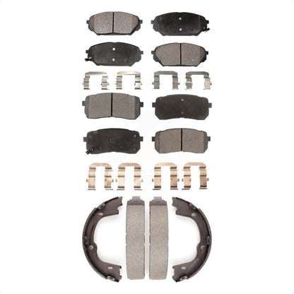 Ceramic Brake Pads & Parking Shoes Front Rear Kit For 2007-2012 Hyundai Veracruz