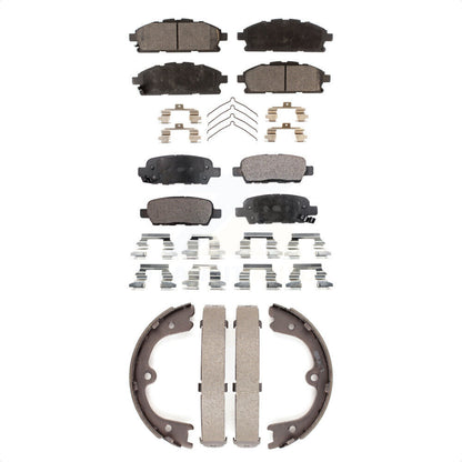 Ceramic Brake Pads And Parking Shoes Front Rear Kit For Nissan Quest