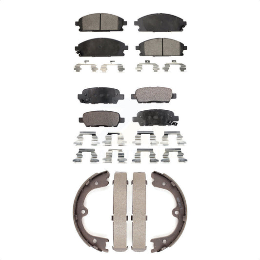 Ceramic Brake Pads And Parking Shoes Front Rear Kit For 2006-2009 Nissan Quest