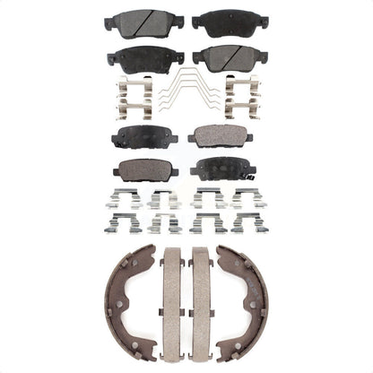 Ceramic Brake Pads And Parking Shoes Front Rear Kit For INFINITI G35 Q60
