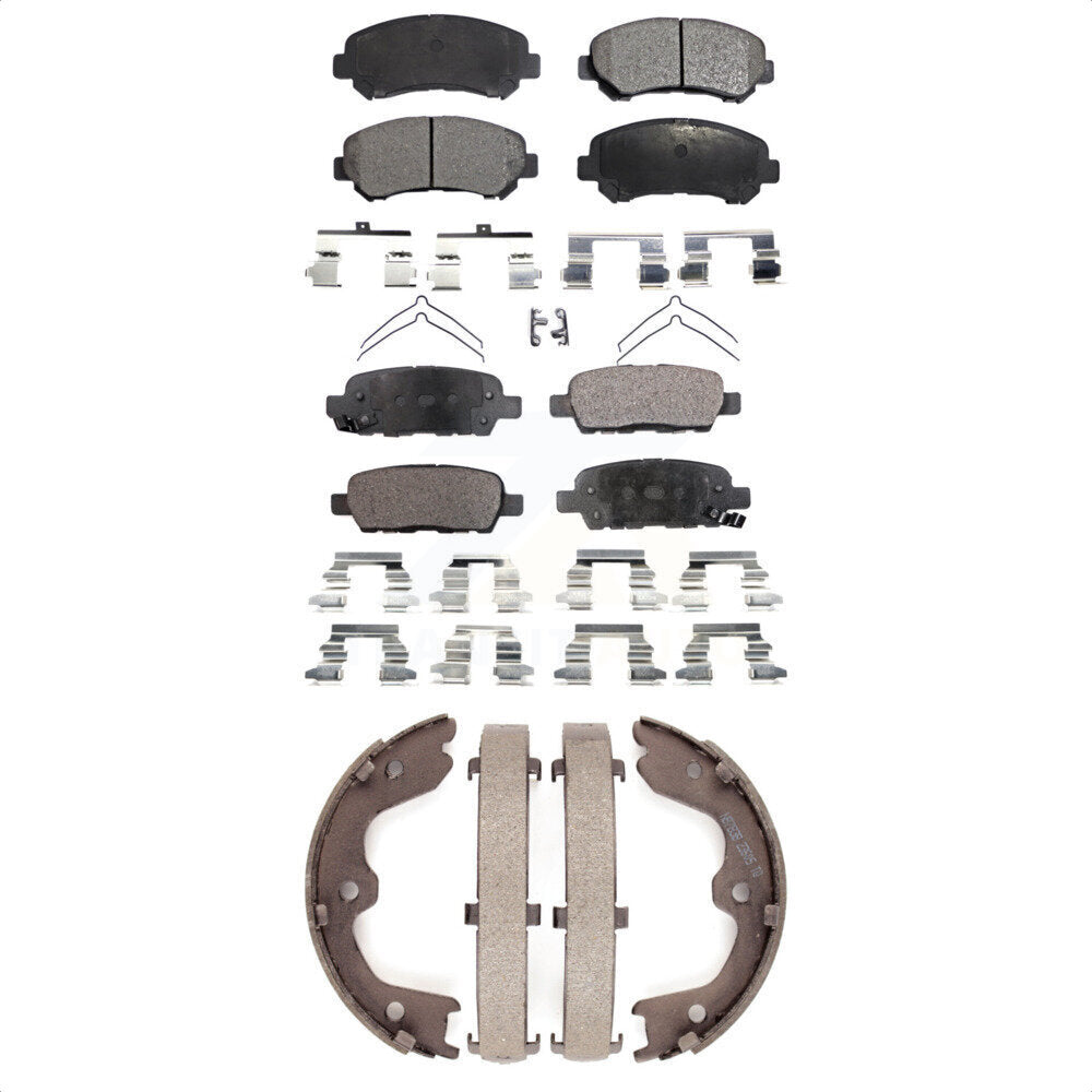 Ceramic Brake Pads And Parking Shoes Front Rear Kit For Nissan Maxima