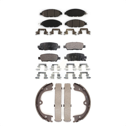 Ceramic Brake Pads & Parking Shoes Front Rear Kit For Nissan Pathfinder INFINITI