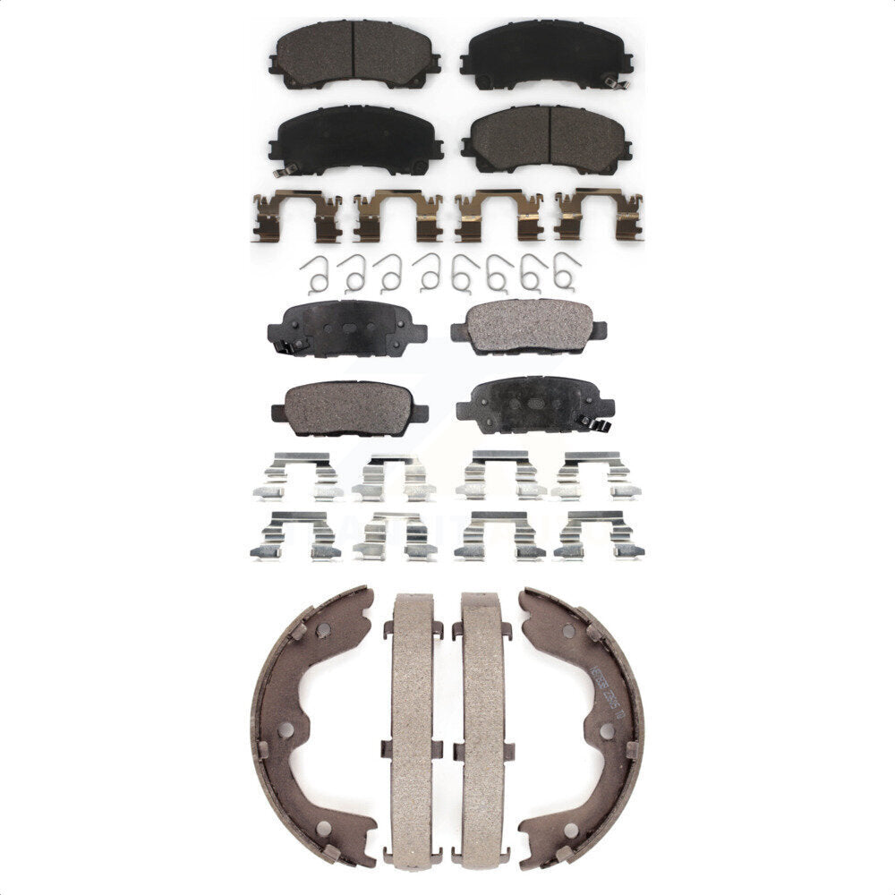 Ceramic Brake Pads And Parking Shoes Front Rear Kit For 2016-2017 INFINITI QX50