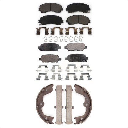 Ceramic Brake Pads And Parking Shoes Front Rear Kit For 2016-2017 INFINITI QX50