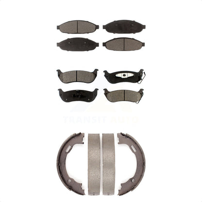 Ceramic Brake Pads & Parking Shoe Front Rear Kit For 2004-2008 Chrysler Pacifica