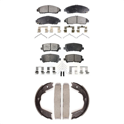 Ceramic Brake Pads And Parking Shoe Front Rear Kit For Honda Pilot Acura MDX ZDX