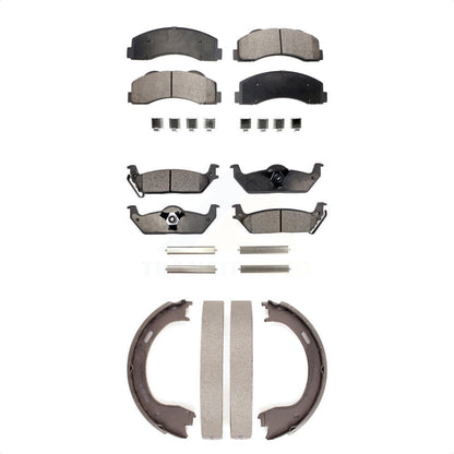 Ceramic Brake Pads And Parking Shoes Front Rear Kit For 2010-2011 Ford F-150