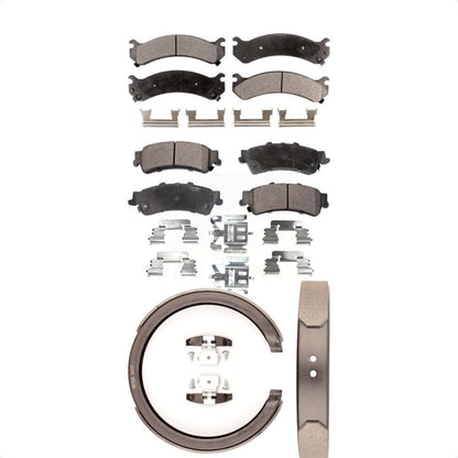 Ceramic Brake Pads And Parking Shoes Front Rear Kit For Cadillac DTS DeVille