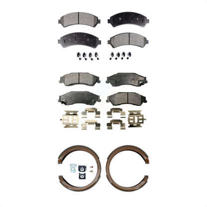 Ceramic Brake Pads And Parking Shoes Front Rear Kit For Chevrolet GMC Blazer S10