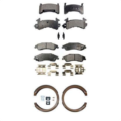 Ceramic Brake Pads And Parking Shoes Front Rear Kit For Chevrolet S10 GMC Sonoma