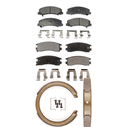 Ceramic Brake Pads Parking Shoes Front Rear Kit For Chevrolet Impala Monte Carlo