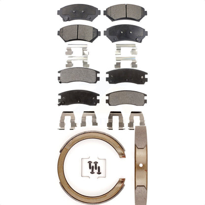 Ceramic Brake Pads Parking Shoes Front Rear Kit For Chevrolet Impala Buick Grand