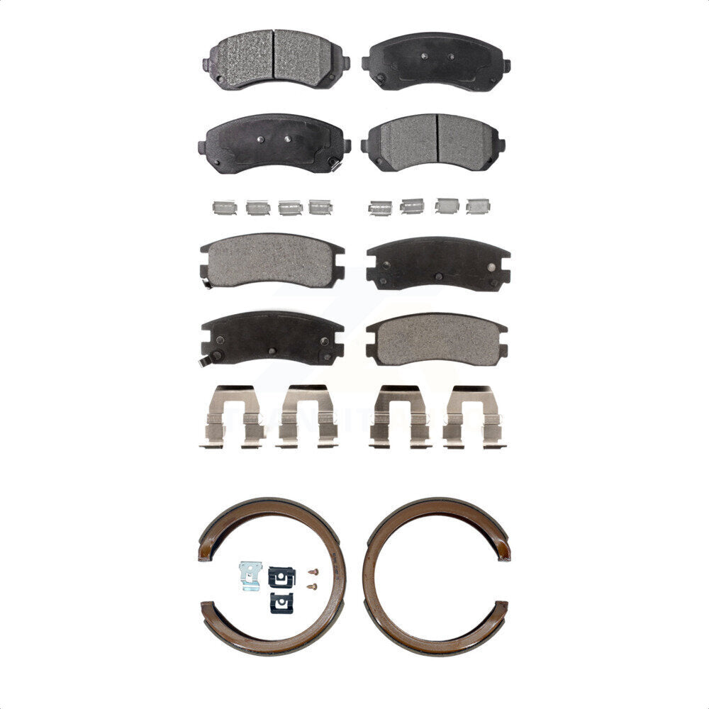 Ceramic Brake Pads And Parking Shoes Front Rear Kit For Buick Rendezvous Pontiac