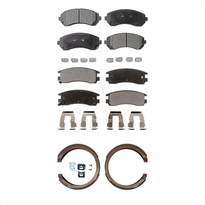 Ceramic Brake Pads And Parking Shoes Front Rear Kit For Buick Rendezvous Pontiac