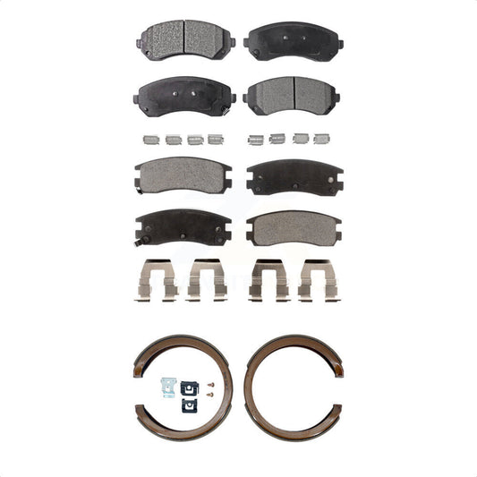 Ceramic Brake Pads And Parking Shoes Front Rear Kit For Buick Rendezvous Pontiac
