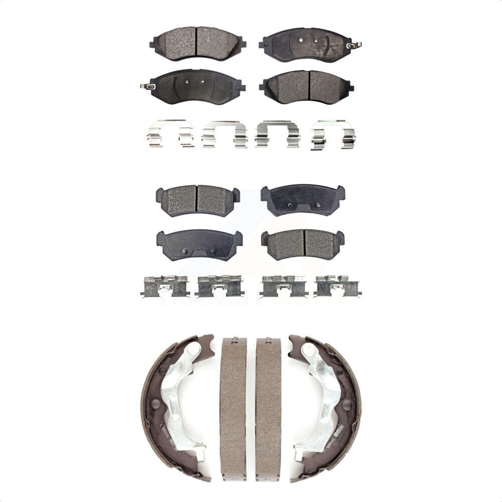 Ceramic Brake Pads And Parking Shoes Front Rear Kit For Suzuki Forenza Reno