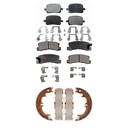 Ceramic Brake Pads And Parking Shoes Front Rear Kit For Toyota Camry Lexus RX300