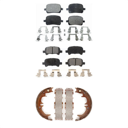Ceramic Brake Pads & Parking Shoes Front Rear Kit For Toyota Camry Solara Avalon