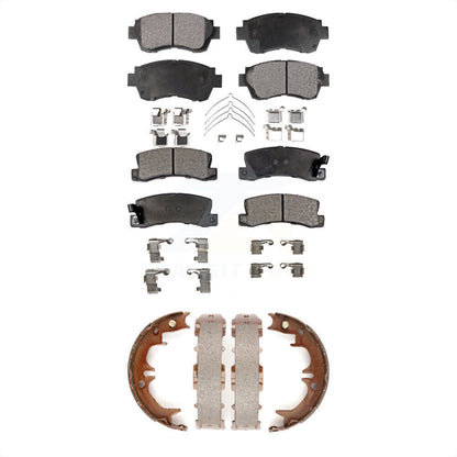 Ceramic Brake Pads And Parking Shoes Front Rear Kit For Toyota Camry Lexus ES300