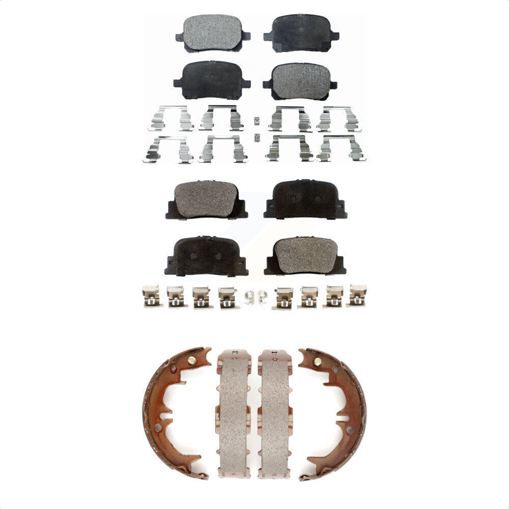 Ceramic Brake Pads And Parking Shoes Front Rear Kit For Toyota Camry Lexus ES300