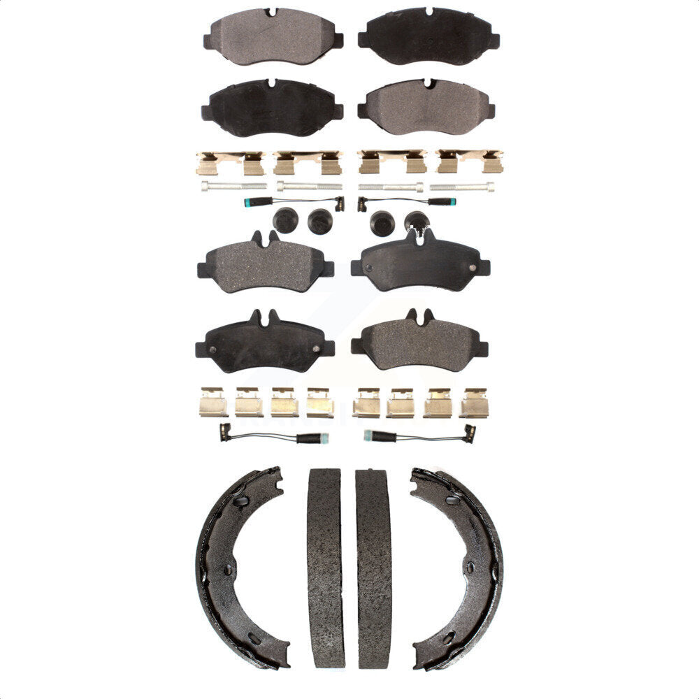 Ceramic Brake Pads & Parking Shoe Front Rear Kit For Sprinter 2500 Mercedes-Benz