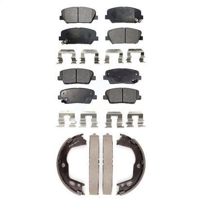 Ceramic Brake Pads And Parking Shoes Front Rear Kit For Hyundai Genesis Coupe