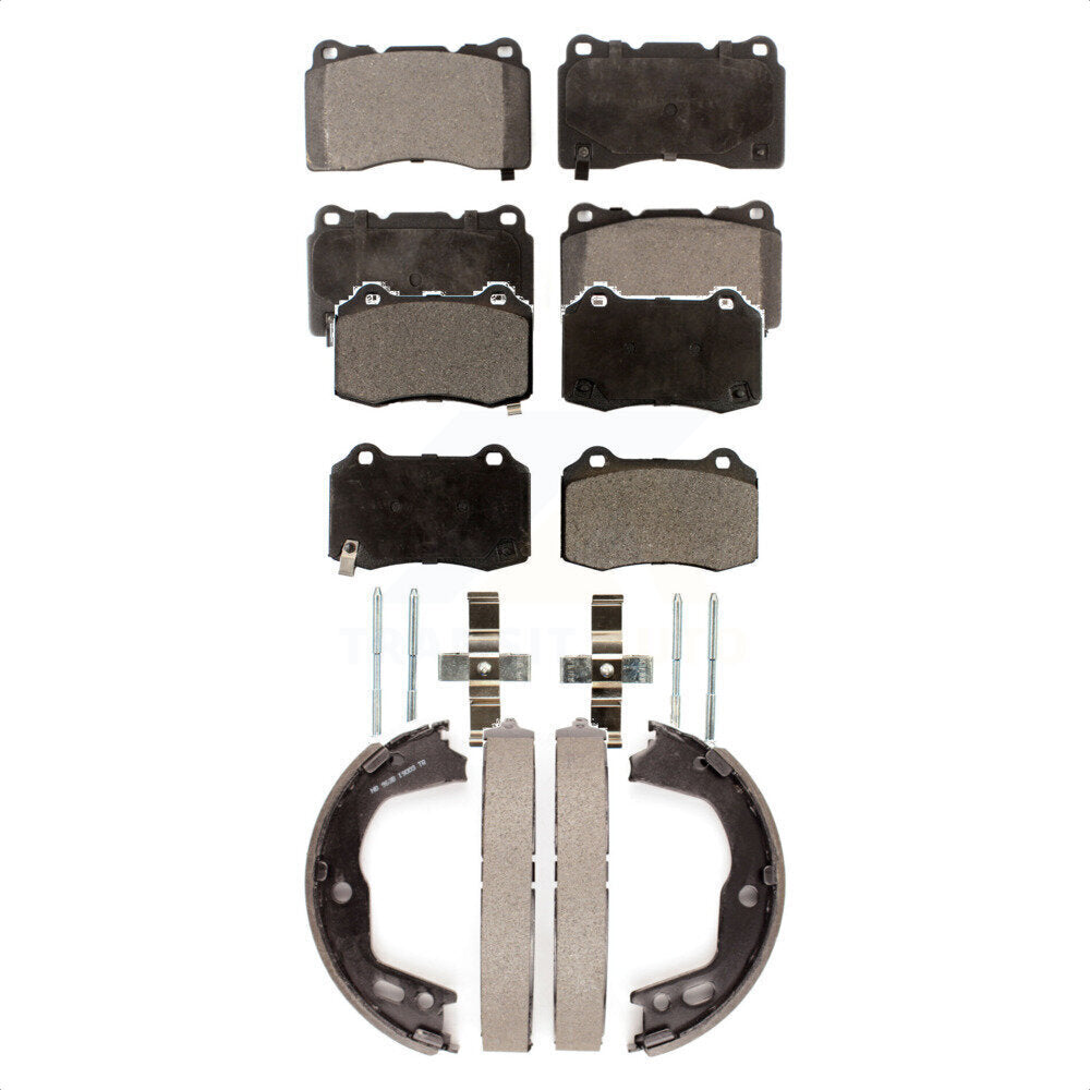 Ceramic Brake Pads And Parking Shoes Front Rear Kit For Hyundai Genesis Coupe