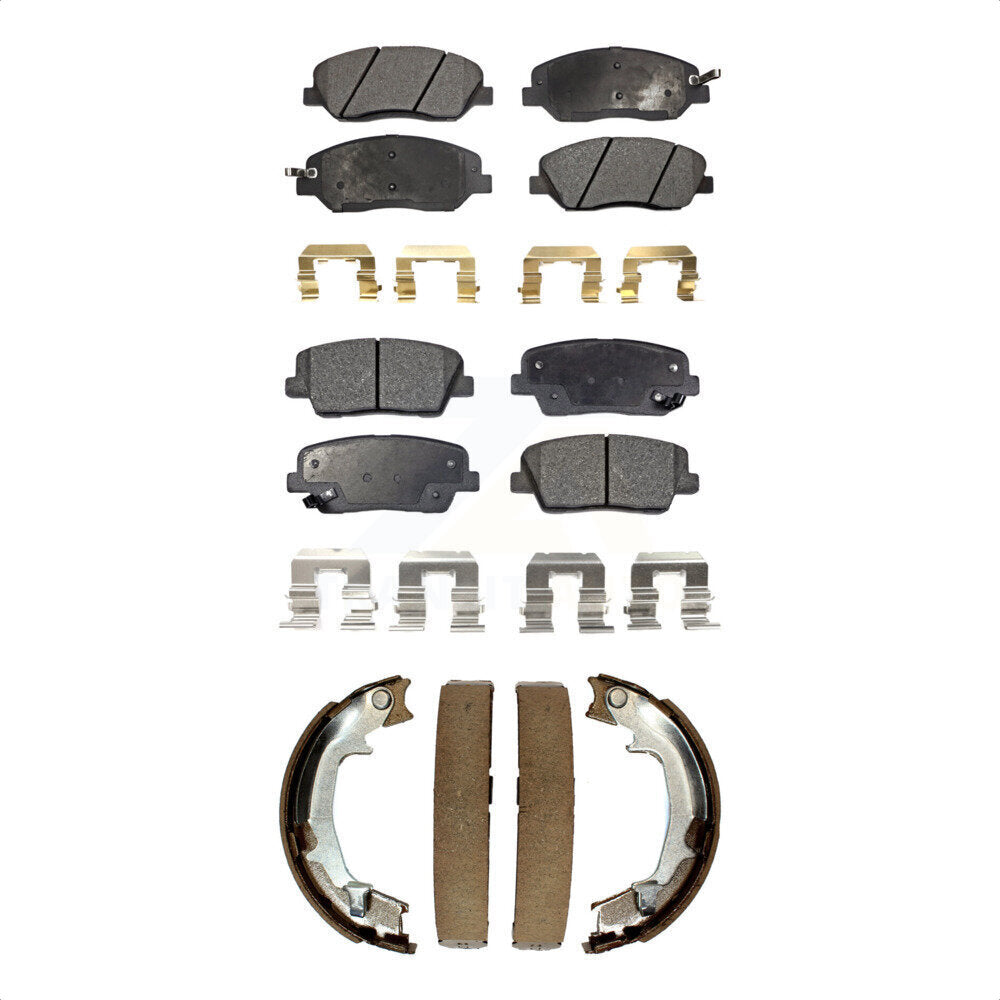 Ceramic Brake Pads Parking Shoes Front Rear Kit For Kia Sedona Hyundai Entourage