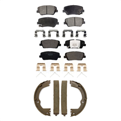 Ceramic Brake Pads And Parking Shoes Front Rear Kit For Kia Sorento
