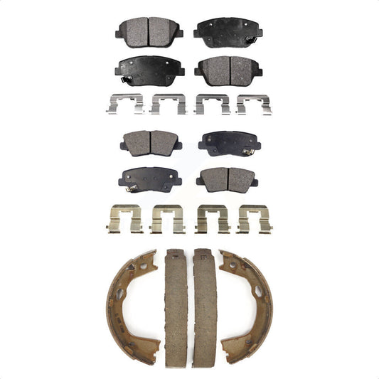 Ceramic Brake Pads And Parking Shoe Front Rear Kit For Hyundai Sonata Kia Optima