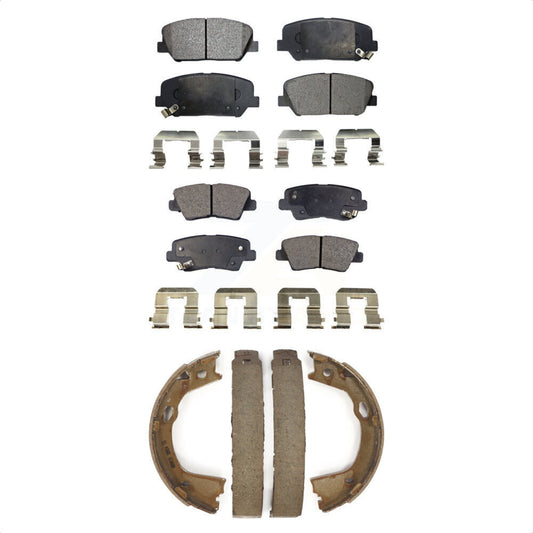 Ceramic Brake Pads And Parking Shoes Front Rear Kit For Kia Optima