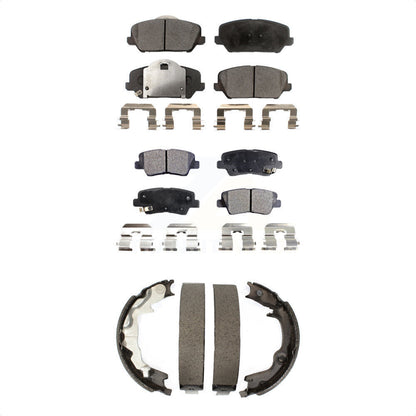 Ceramic Brake Pads & Parking Shoe Front Rear Kit For Kia Forte Koup Turbocharged