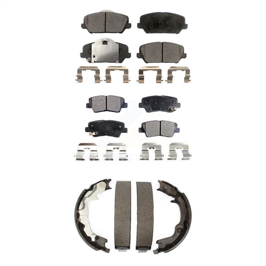 Ceramic Brake Pads & Parking Shoe Front Rear Kit For Kia Forte Koup Turbocharged