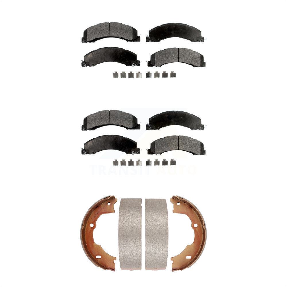 Ceramic Brake Pads Parking Shoe Front Rear Kit For Ram Dodge Sterling Truck 4500