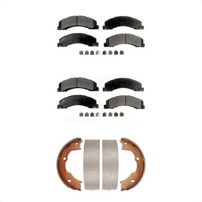 Ceramic Brake Pads Parking Shoe Front Rear Kit For Ram Dodge Sterling Truck 4500