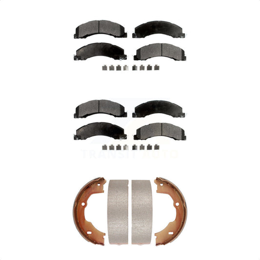 Ceramic Brake Pads Parking Shoe Front Rear Kit For Ram Dodge Sterling Truck 4500
