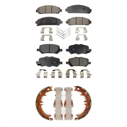 Ceramic Brake Pads And Parking Shoes Front Rear Kit For 2009-2016 Toyota Venza