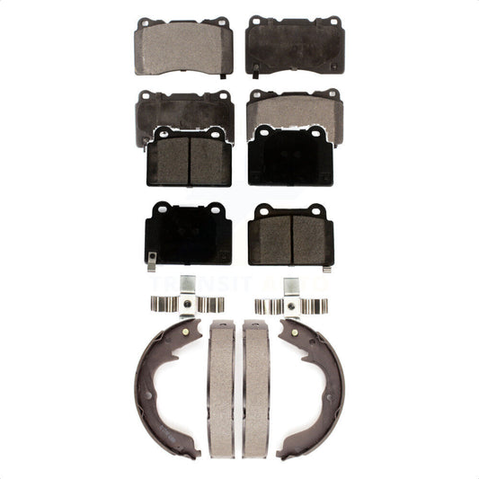 Ceramic Brake Pads And Parking Shoes Front Rear Kit For Mitsubishi Lancer