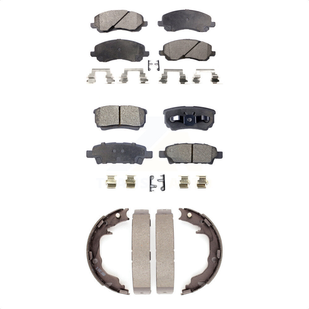 Ceramic Brake Pads Parking Shoe Front Rear Kit For Jeep Patriot Mitsubishi Dodge