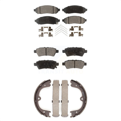 Ceramic Brake Pads And Parking Shoes Front Rear Kit For Nissan Pathfinder Xterra