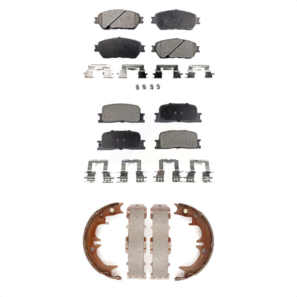 Ceramic Brake Pads And Parking Shoes Front Rear Kit For Toyota Camry Lexus ES330