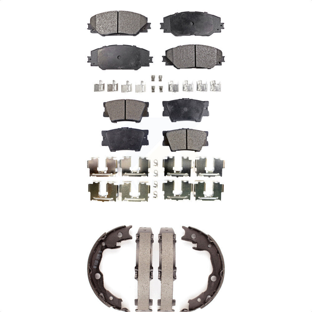 Ceramic Brake Pads & Parking Shoes Front Rear Kit For Toyota RAV4 Matrix Pontiac