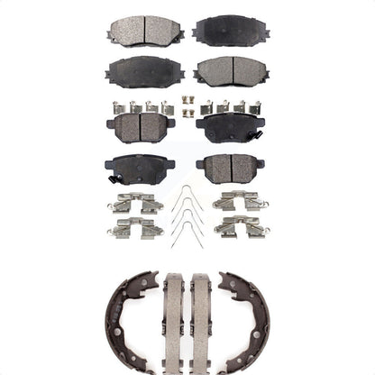 Ceramic Brake Pads & Parking Shoes Front Rear Kit For Toyota Matrix Pontiac Vibe