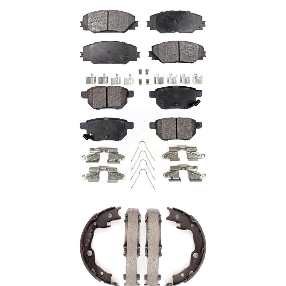 Ceramic Brake Pads & Parking Shoes Front Rear Kit For Toyota Matrix Pontiac Vibe