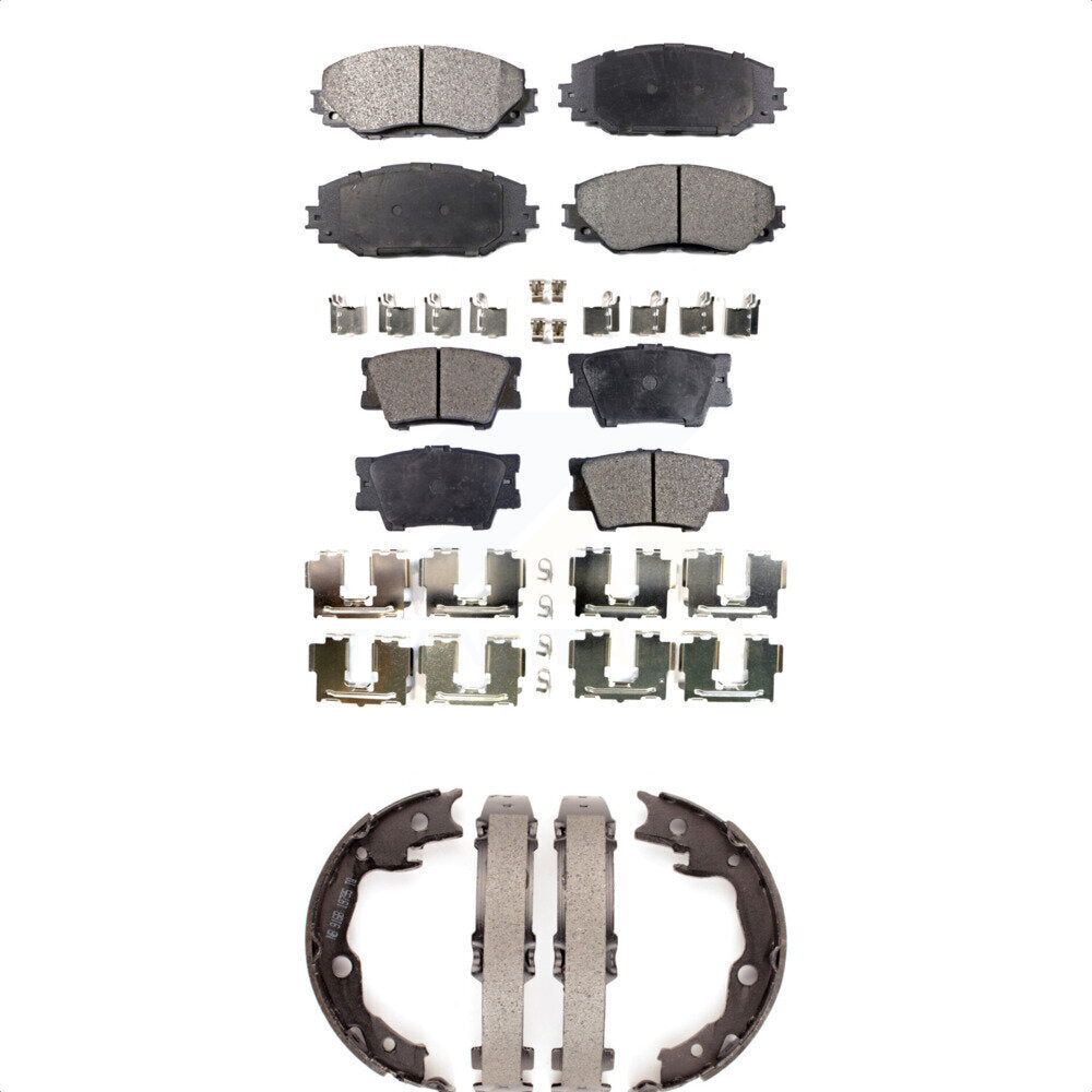 Ceramic Brake Pads And Parking Shoes Front Rear Kit For Toyota RAV4 Lexus HS250h